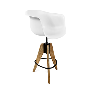 Барный стул SHT-ST31/S92 (белый/брашированный коричневый/черный муар) в Саратове