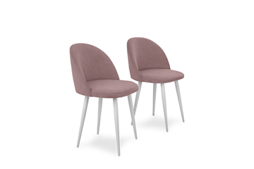 Комплект из 2-х обеденных стульев Лайт розовый белые ножки в Саратове