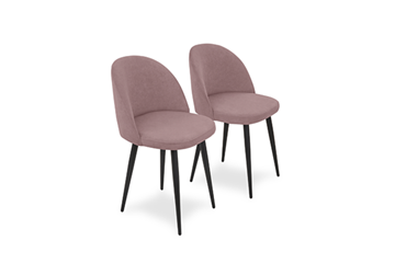 Комплект из 2-х кухонных стульев Лайт розовый черные ножки в Саратове