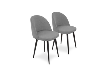 Комплект из 2-х обеденных стульев Лайт серый черные ножки в Саратове