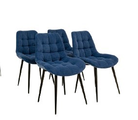 Комплект из 4-х кухонных стульев Brendoss Комфорт синий черные ножки в Саратове