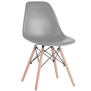 Комплект обеденных стульев 4 шт. BRABIX "Eames CF-010", пластик серый, опоры дерево/металл, 532632, 2033A в Саратове