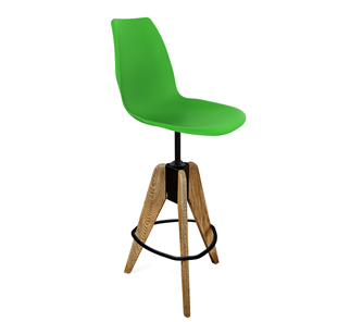 Барный стул SHT-ST29/S92 (зеленый ral 6018/брашированный коричневый/черный муар) в Энгельсе
