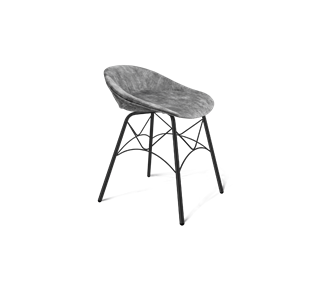 Обеденный стул SHT-ST19-SF1 / SHT-S107 (дымный/черный муар) в Саратове