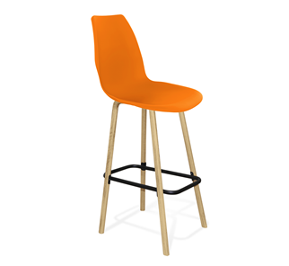 Барный стул SHT-ST29/S94 (оранжевый ral2003/прозрачный лак/черный муар) в Саратове