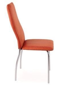 Обеденный стул Волна, каркас хром люкс, нубук -  оранжевый в Энгельсе