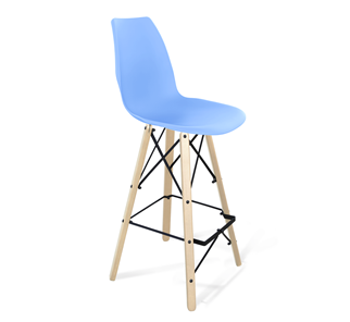 Барный стул SHT-ST29/S80 (голубой pan 278/прозрачный лак/черный) в Саратове