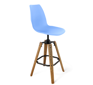 Барный стул SHT-ST29/S93 (голубой pan 278/брашированный коричневый/черный муар) в Энгельсе