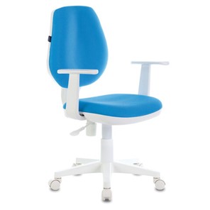 Кресло компьютерное Brabix Fancy MG-201W (с подлокотниками, пластик белый, голубое) 532411 в Саратове