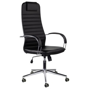 Кресло Brabix Premium Pilot EX-610 CH (хром, кожзам, черное) 532418 в Саратове