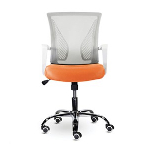 Офисное кресло Brabix Wings MG-306 (пластик белый, хром, сетка, серое/оранжевое) в Саратове