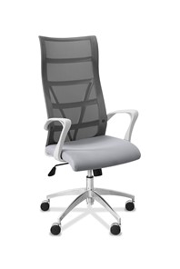 Офисное кресло Топ X белый каркас, сетка/ткань TW / серая/ серая в Саратове