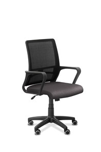 Офисное кресло для сотрудника Акцент, сетка YM/ткань Bahama / черная/серая в Саратове