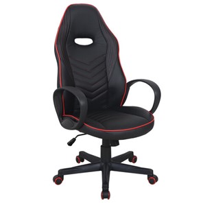 Офисное кресло BRABIX "Flame GM-004", экокожа, черное/красное, 532499 в Энгельсе
