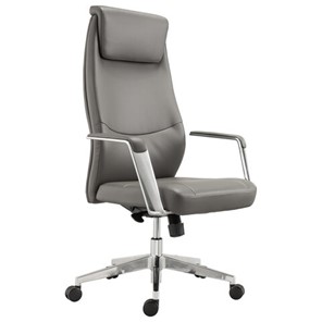 Офисное кресло BRABIX PREMIUM "Jazz EX-757", синхромеханизм, алюминий, экокожа, серое, 532490 в Саратове