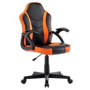 Офисное кресло BRABIX "Shark GM-203", экокожа, черное/оранжевое, 532513 в Саратове
