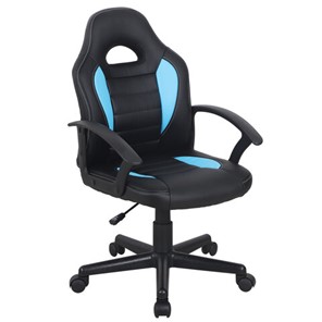 Офисное кресло BRABIX "Spark GM-201", экокожа, черное/голубое, 532505 в Саратове