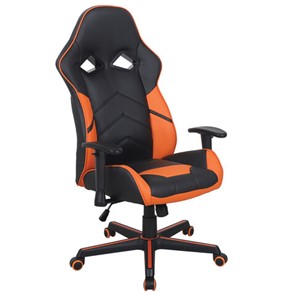 Офисное кресло BRABIX "Storm GM-006", регулируемые подлокотники, экокожа, черное/оранжевое, 532502 в Саратове