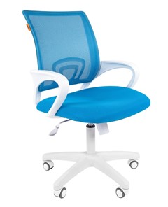 Кресло компьютерное CHAIRMAN 696 white, tw12-tw04 голубой в Саратове