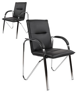 Кресло CHAIRMAN 851 экокожа черная (2 шт. в комплекте) в Саратове