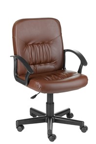 Кресло офисное Чат кожзам коричневый в Саратове