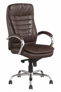 Кресло офисное J 9031-1 экокожа /хром, коричневый в Саратове