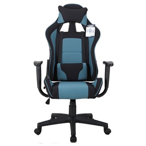 Кресло офисное Brabix GT Racer GM-100 (две подушки, ткань, черное/голубое) 531818 в Саратове