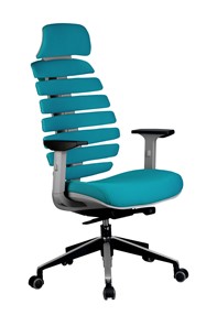 Офисное кресло Riva Chair SHARK (Лазурный/серый) в Саратове