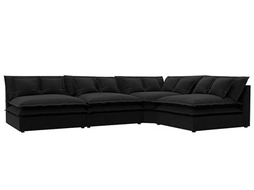 Угловой диван Лига-040, Черный (микровельвет) в Энгельсе