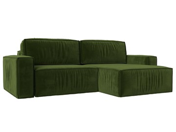 Угловой раскладной диван Прага Классик, Зеленый (микровельвет) в Энгельсе