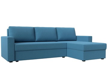 Угловой диван с оттоманкой Траумберг Лайт, Амур голубой (Рогожка) в Энгельсе
