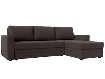 Угловой диван с оттоманкой Траумберг Лайт, Амур коричневый (Рогожка) в Энгельсе