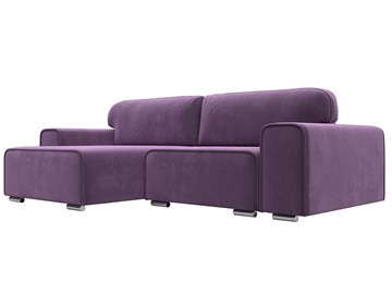 Угловой диван с оттоманкой Лига-029, Сиреневый (Микровельвет) в Энгельсе