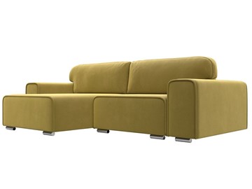 Угловой диван с оттоманкой Лига-029, Желтый (Микровельвет) в Энгельсе