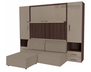 Шкаф-кровать трансформер Кровать-трансформер Smart (ШЛ+КД 1600+ШП+Пуф), 2 шкафа, без подлокотников в Энгельсе