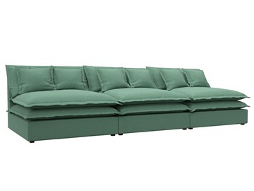 Прямой диван Лига-040 Лонг, Амур зеленый (Рогожка) в Энгельсе