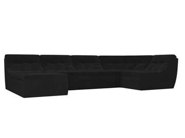 Модульный раскладной диван Холидей, Черный (велюр) в Саратове