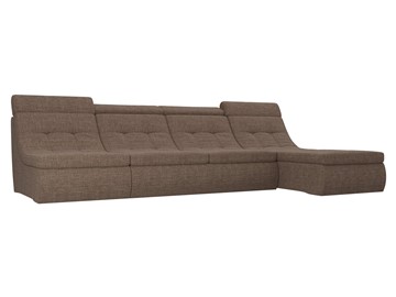 Модульный угловой диван Холидей люкс, Коричневый (рогожка) в Саратове
