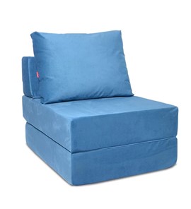 Бескаркасное кресло Окта, велюр синий в Саратове