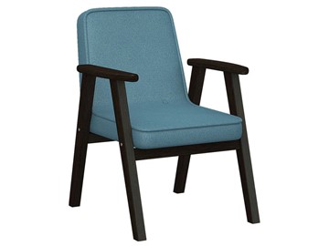 Кресло Ретро ткань голубой, каркас венге в Балаково