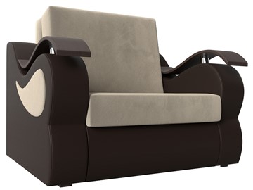 Кресло-кровать Меркурий (60), Бежевый\Коричневый (Микровельвет\Экокожа) в Саратове
