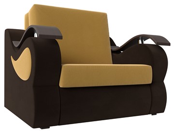 Кресло-кровать Меркурий (60), Желтый\коричневый (Микровельвет\Экокожа) в Саратове