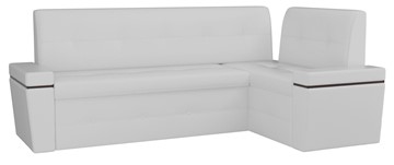 Раскладной кухонный диван Деметра угловой, Белый (экокожа) в Саратове