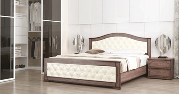 Кровать двуспальная СВ-Стиль Стиль 3, 160х200, кожзам, с основанием в Балаково