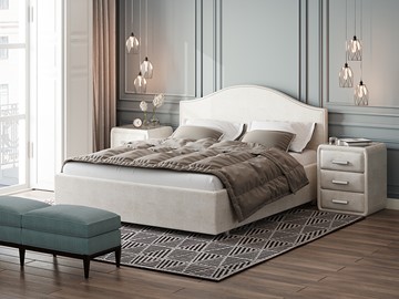 Кровать 2-спальная Proson Classic 160х200, Велюр (Лофти Лён) в Саратове