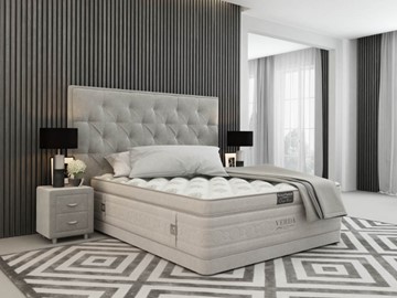 Двуспальная кровать Classic Compact/Basement 180х200, Флок (Велсофт Серый) в Саратове
