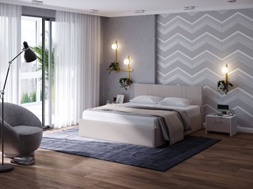 Кровать спальная Helix Plus 160х200, Велюр (Ultra Суфле) в Саратове