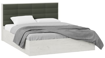 Кровать спальная с подъемным механизмом Агата тип 1 (Дуб крафт белый, Велюр Серый) в Саратове
