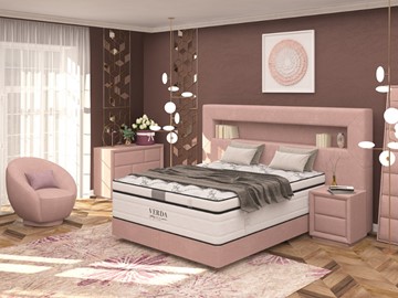 Кровать в спальню Smart/Podium M 160х200, Флок (Велсофт Винтажный розовый) в Саратове
