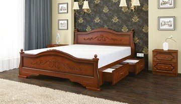 Кровать с выкатными ящиками Карина-1 (Орех) 160х200 в Саратове